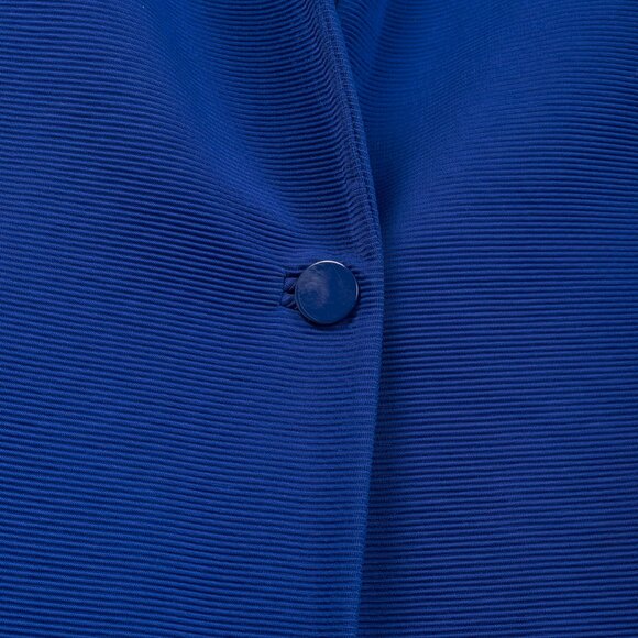 Giorgio Armani Cobalt-Blue Ribbed-Knit Blazer - Picture 7 of 11